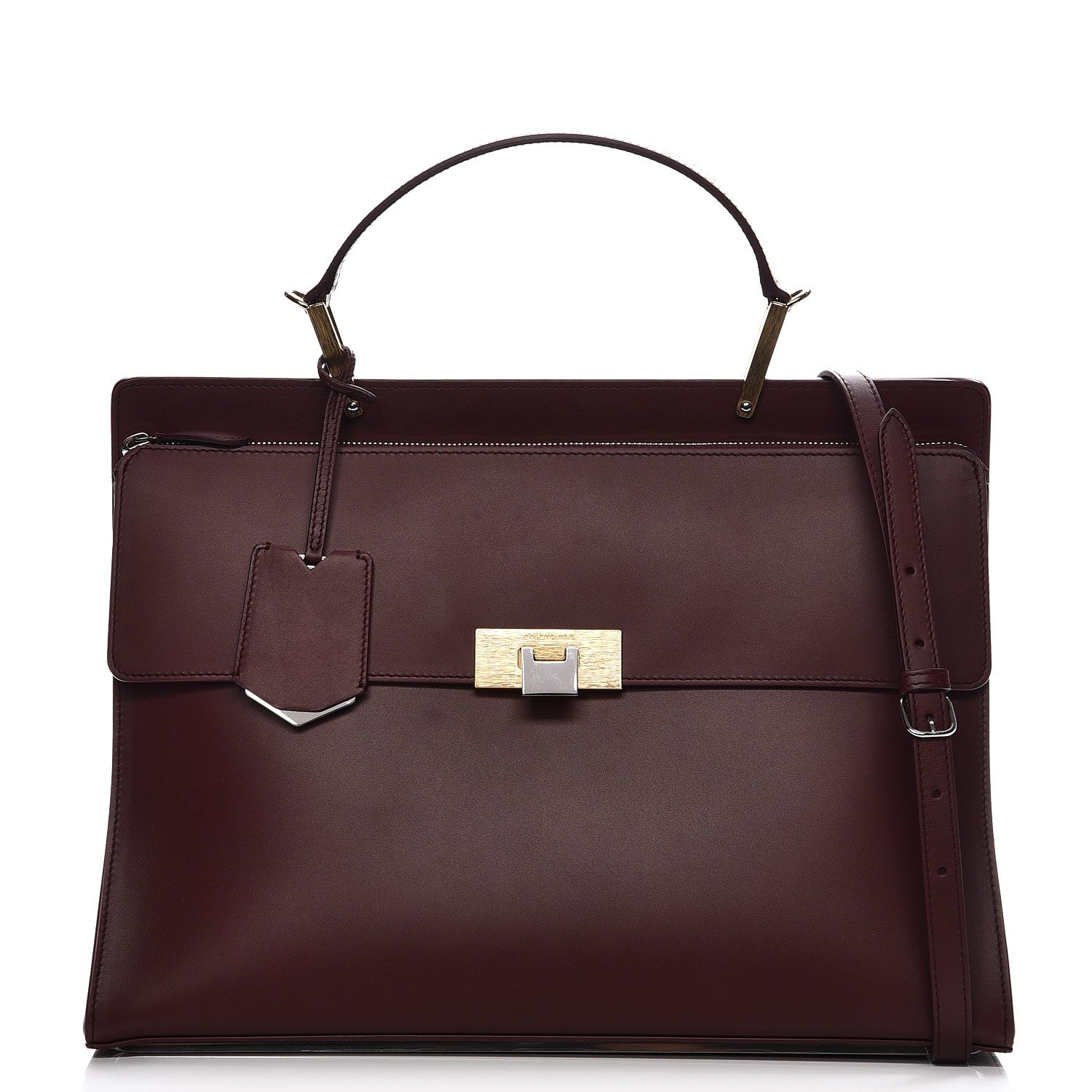 Balenciaga Calfskin Le Dix Zip Cartable Aubergine 1 of 13