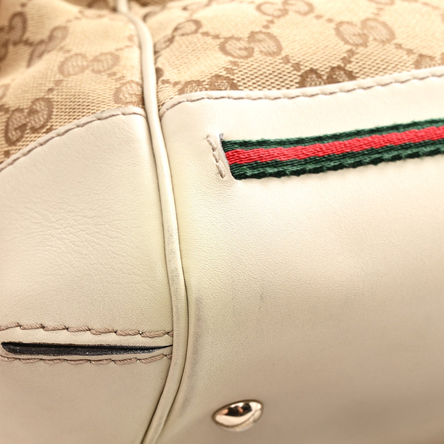 Monogram Web Mayfair Top Handle Satchel Beige