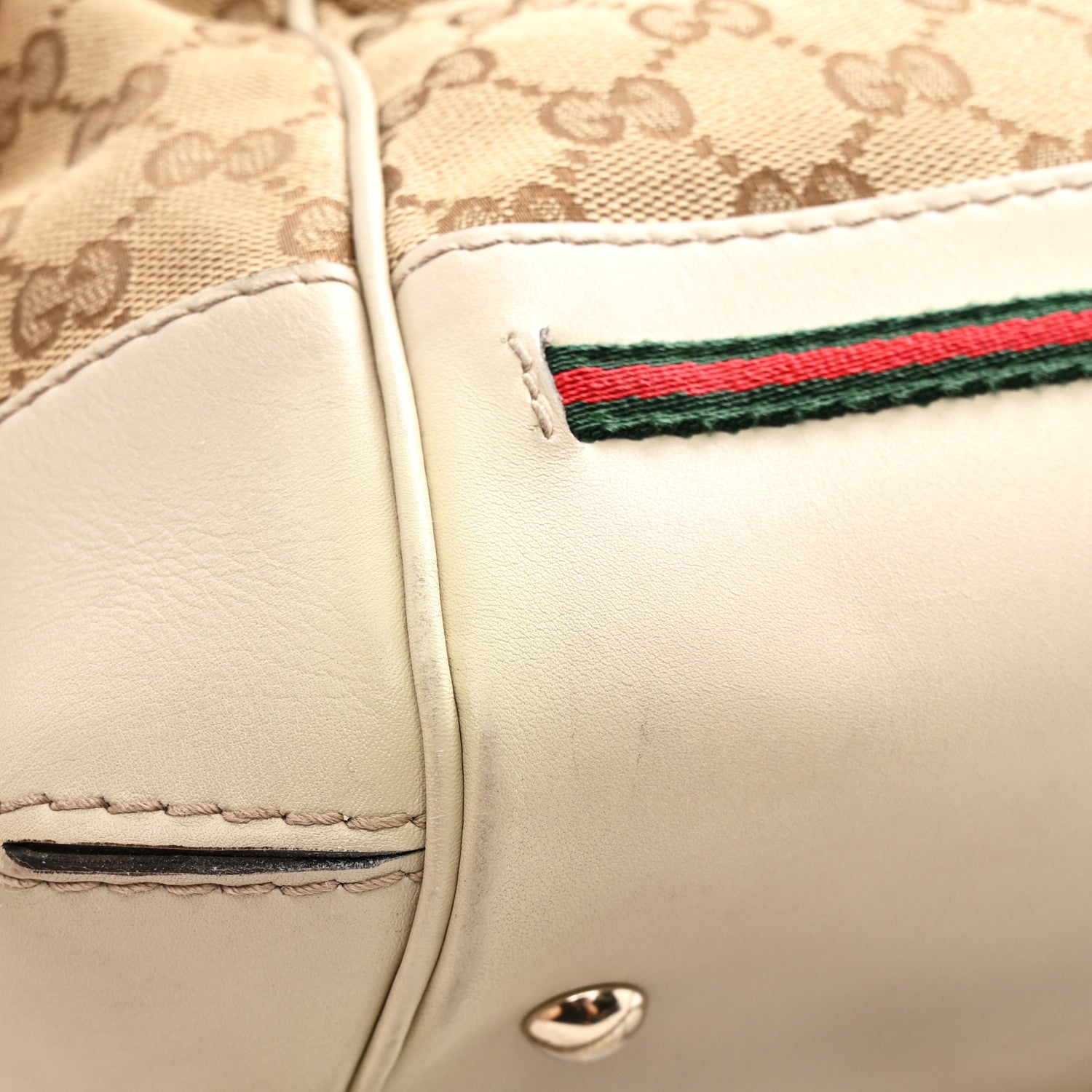 Gucci Monogram Web Mayfair Top Handle Satchel Beige 12 of 15