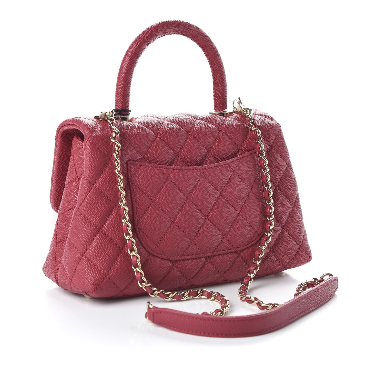 Chanel Caviar Quilted Mini Coco Handle Flap Fuchsia 3 of 10