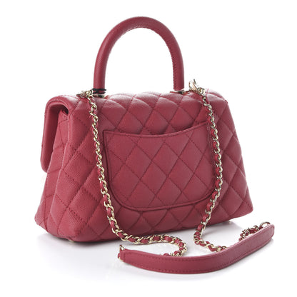 Chanel Caviar Quilted Mini Coco Handle Flap Fuchsia 3 of 10
