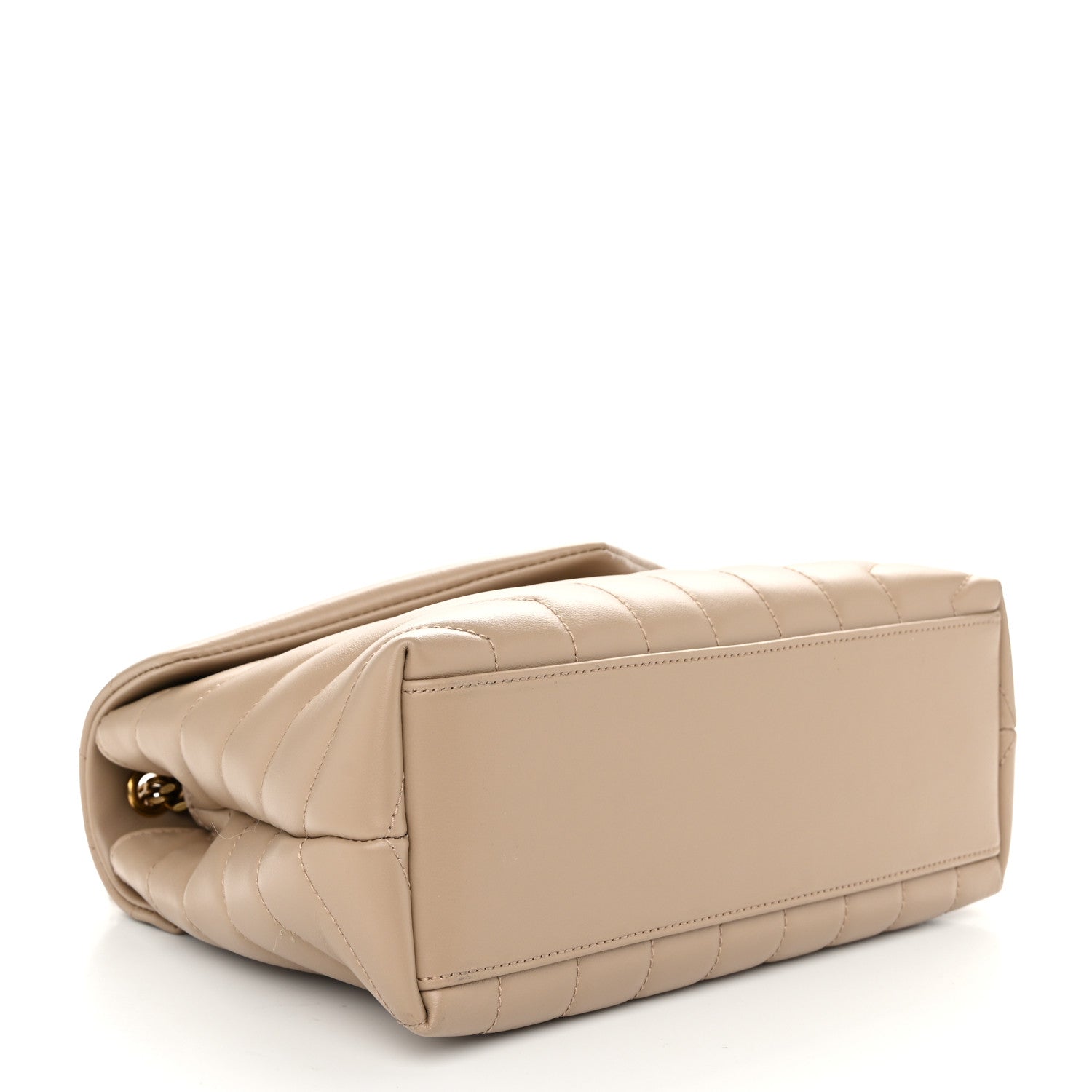 Saint Laurent Calfskin Y Quilted Monogram Small Loulou Chain Satchel Dark Beige 4 of 10