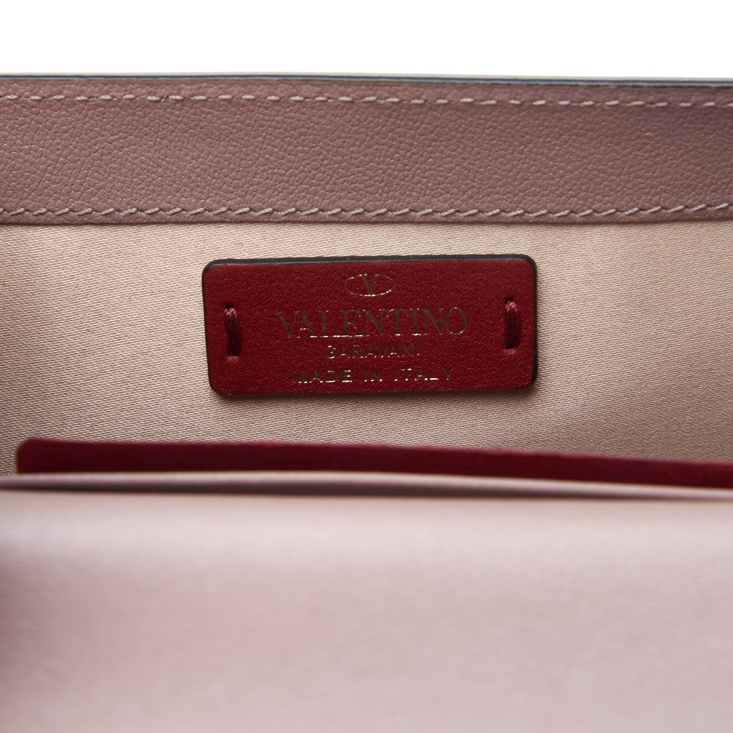 Valentino Garavani Vitello Rockstud Envelope Wallet on Chain Poudre 7 of 9