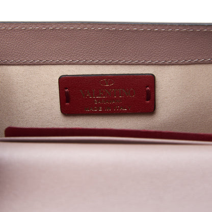 Valentino Garavani Vitello Rockstud Envelope Wallet on Chain Poudre 7 of 9