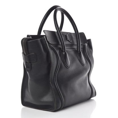 Celine Drummed Calfskin Mini Luggage Black 3 of 10