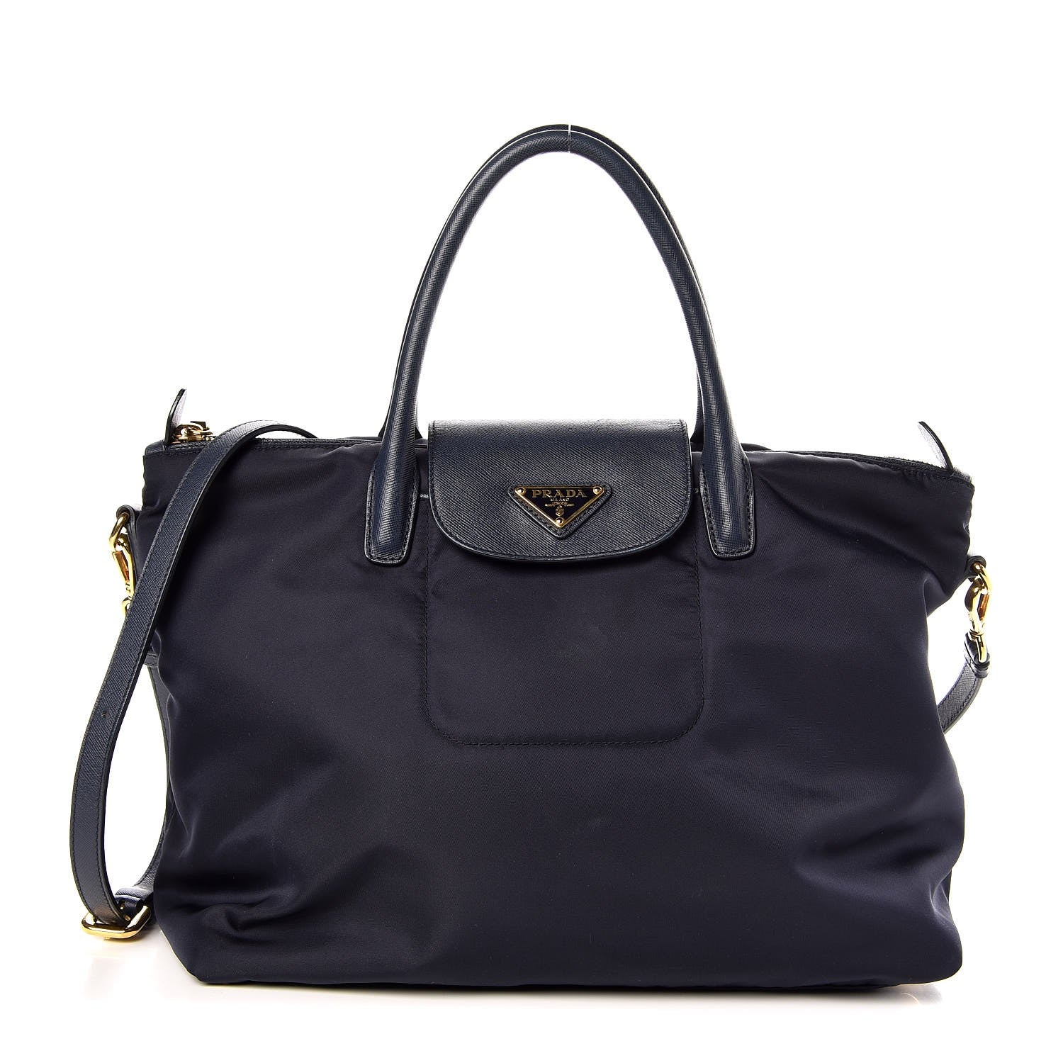 Prada Tessuto Nylon Saffiano Tote Blue 1 of 8