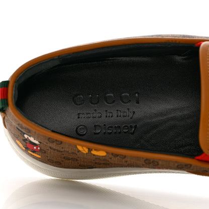 Gucci X DISNEY Mini Vintage GG Supreme Monogram Mickey Mouse Mens Slip-On Sneakers 9.5 Beige Vintage Sun Oil 7 of 9