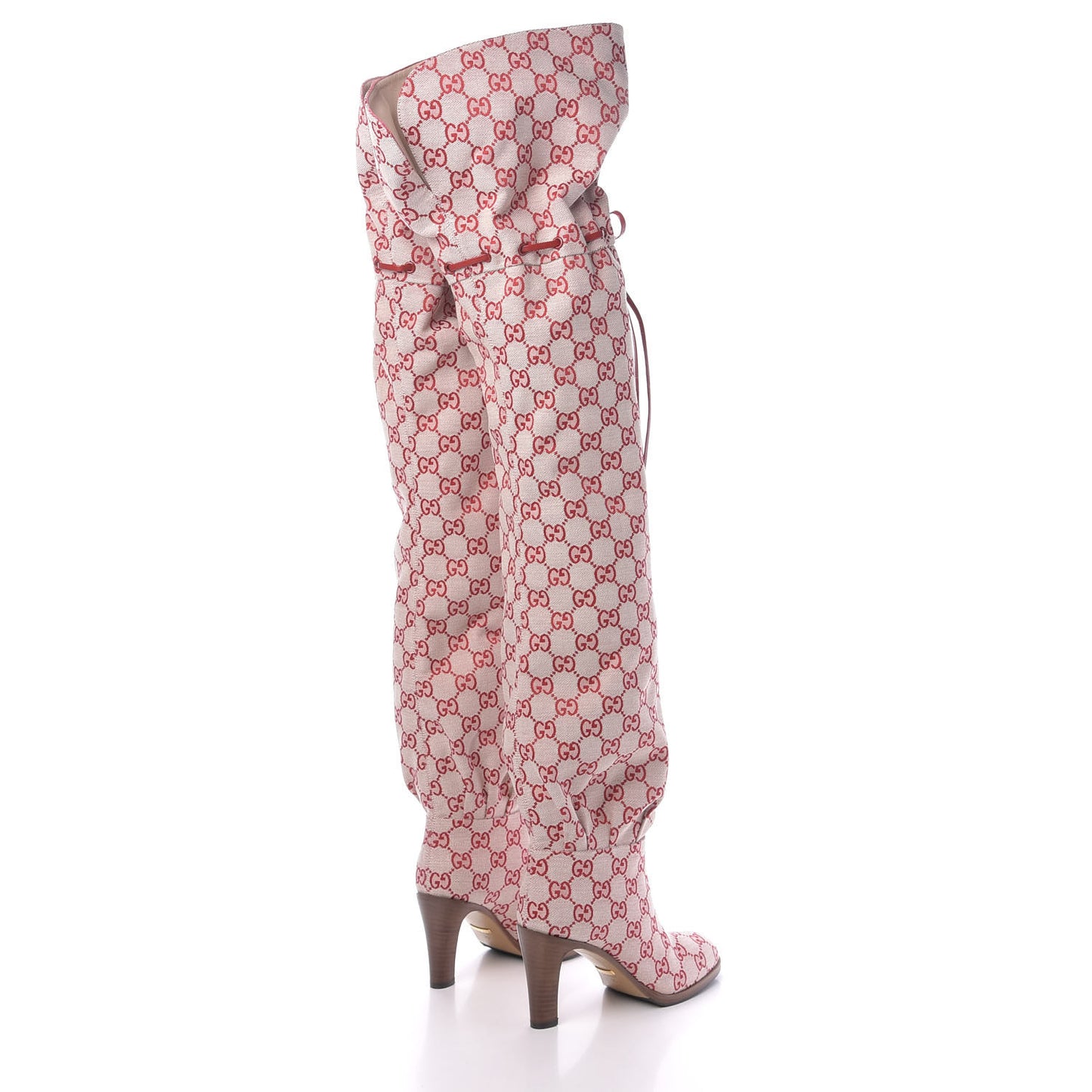 Monogram Over The Knee Boots 35 Gardenia Hibiscus Red