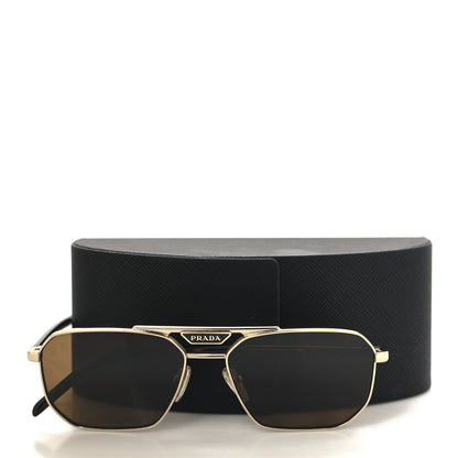 Prada Metal Logo Sunglasses SPR 58Y Gold Tortoise 7 of 7