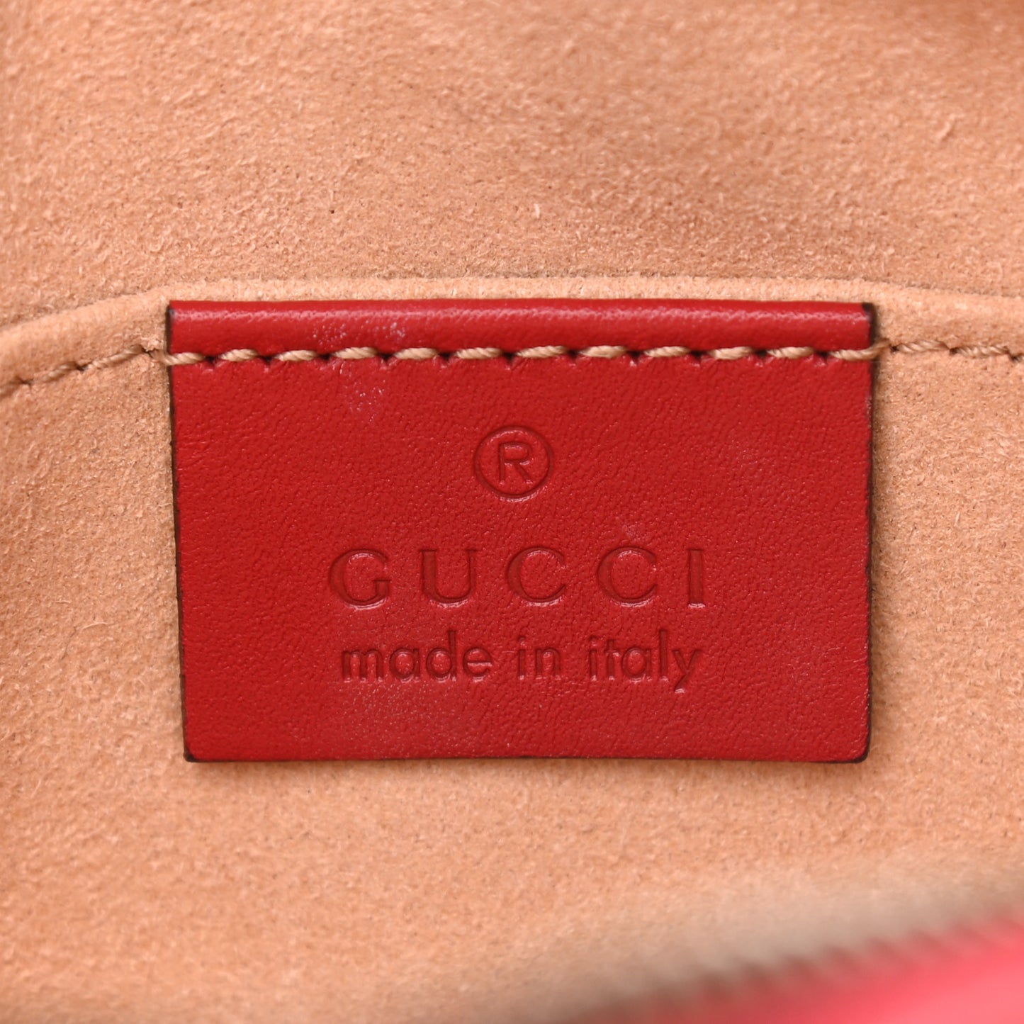 Calfskin Matelasse Mini GG Marmont Chain Shoulder Bag Hibiscus Red