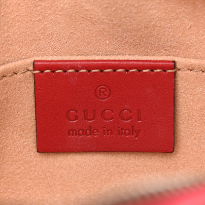 Gucci Calfskin Matelasse Mini GG Marmont Chain Shoulder Bag Hibiscus Red 6 of 9