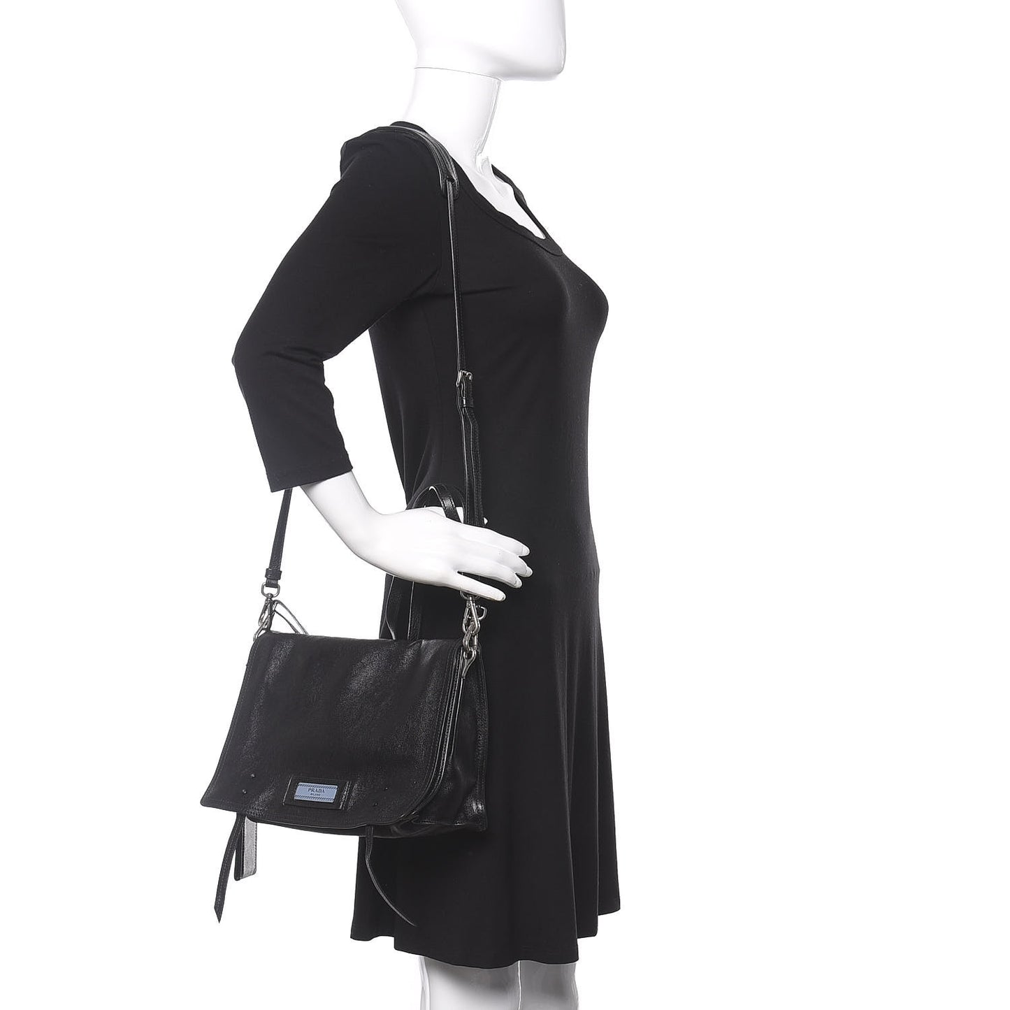 Glace Calf Etiquette Flap Black Astrale