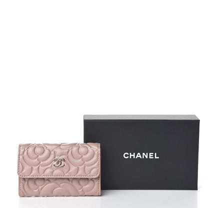 Chanel Goatskin Camellia Embossed Card Holder Wallet Light Pink 9 of 9