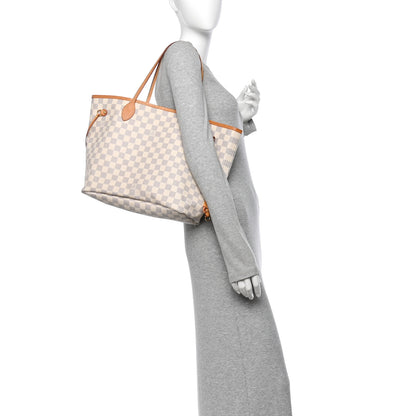 Louis Vuitton Damier Azur Neo Neverfull MM Rose Ballerine 2 of 14