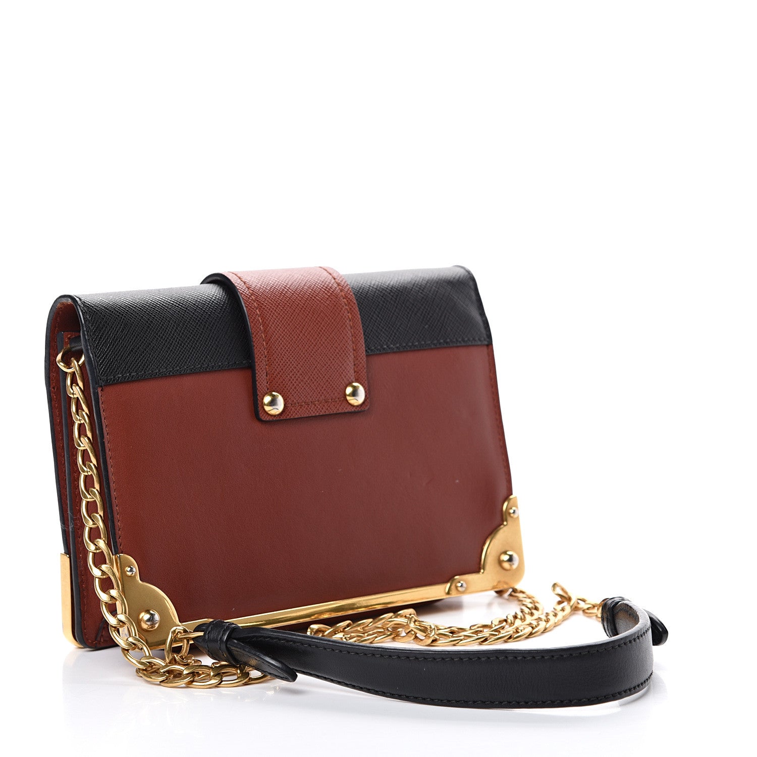 Prada City Calf Saffiano Cahier Astrology Bag Cotto Black 2 of 14