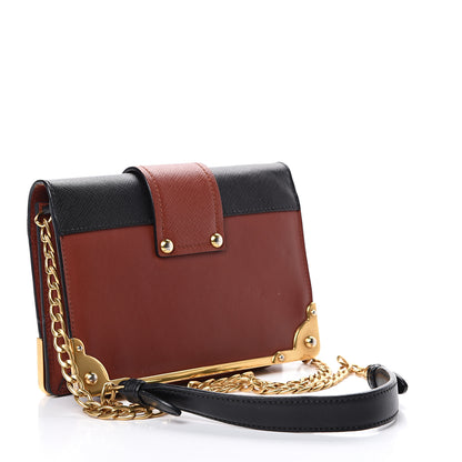Prada City Calf Saffiano Cahier Astrology Bag Cotto Black 2 of 14
