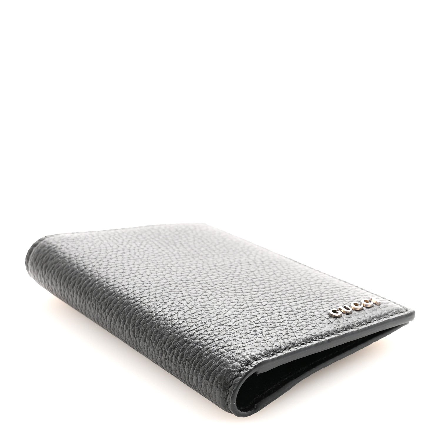 Gucci Piuma Calfskin Logo Passport Case Black 4 of 7