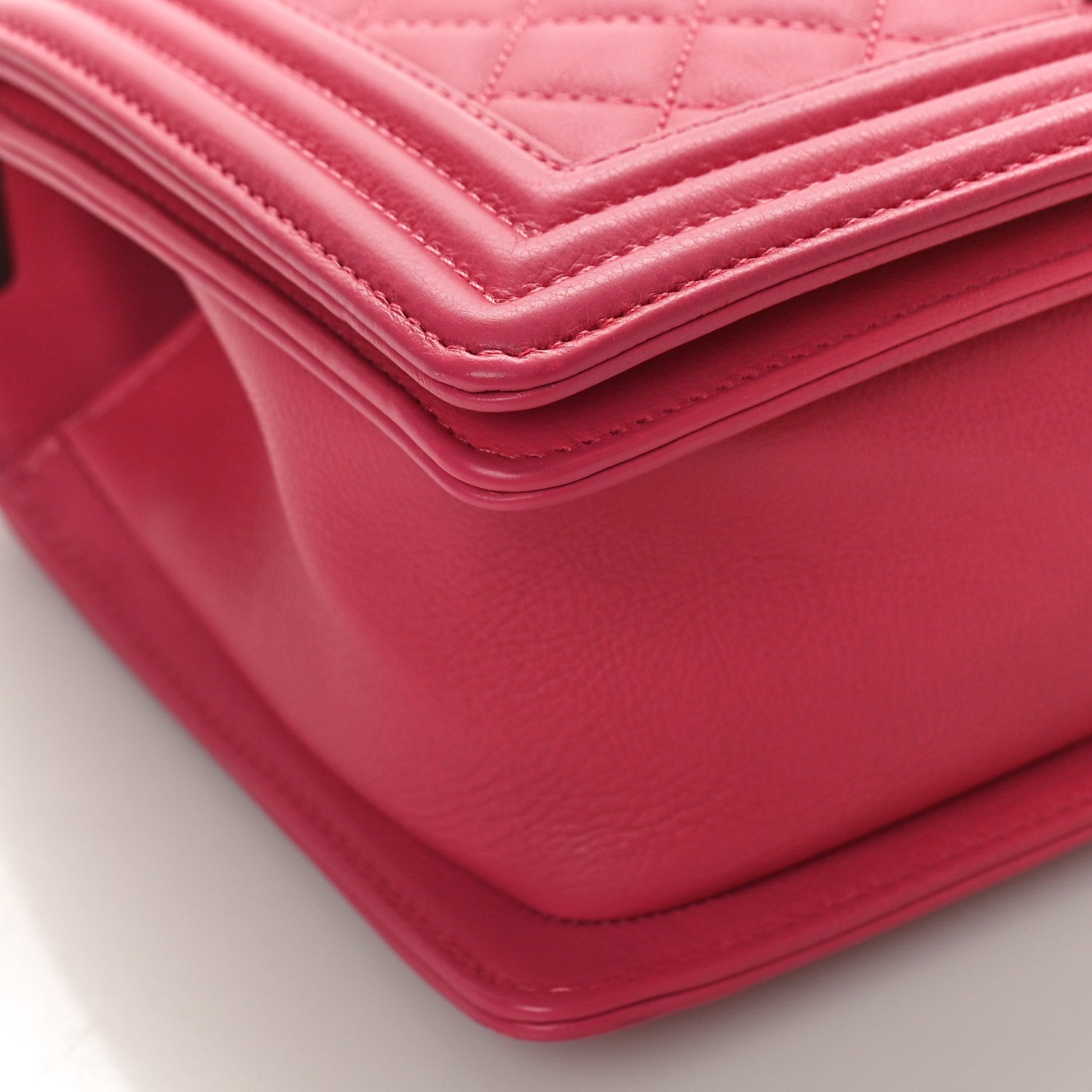 Chanel Calfskin Quilted Medium Boy Flap Pink 8 of 10