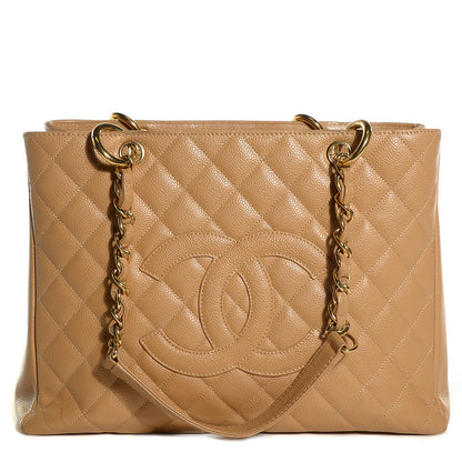 Chanel Caviar Quilted Grand Shopping Tote GST Beige 1 of 7
