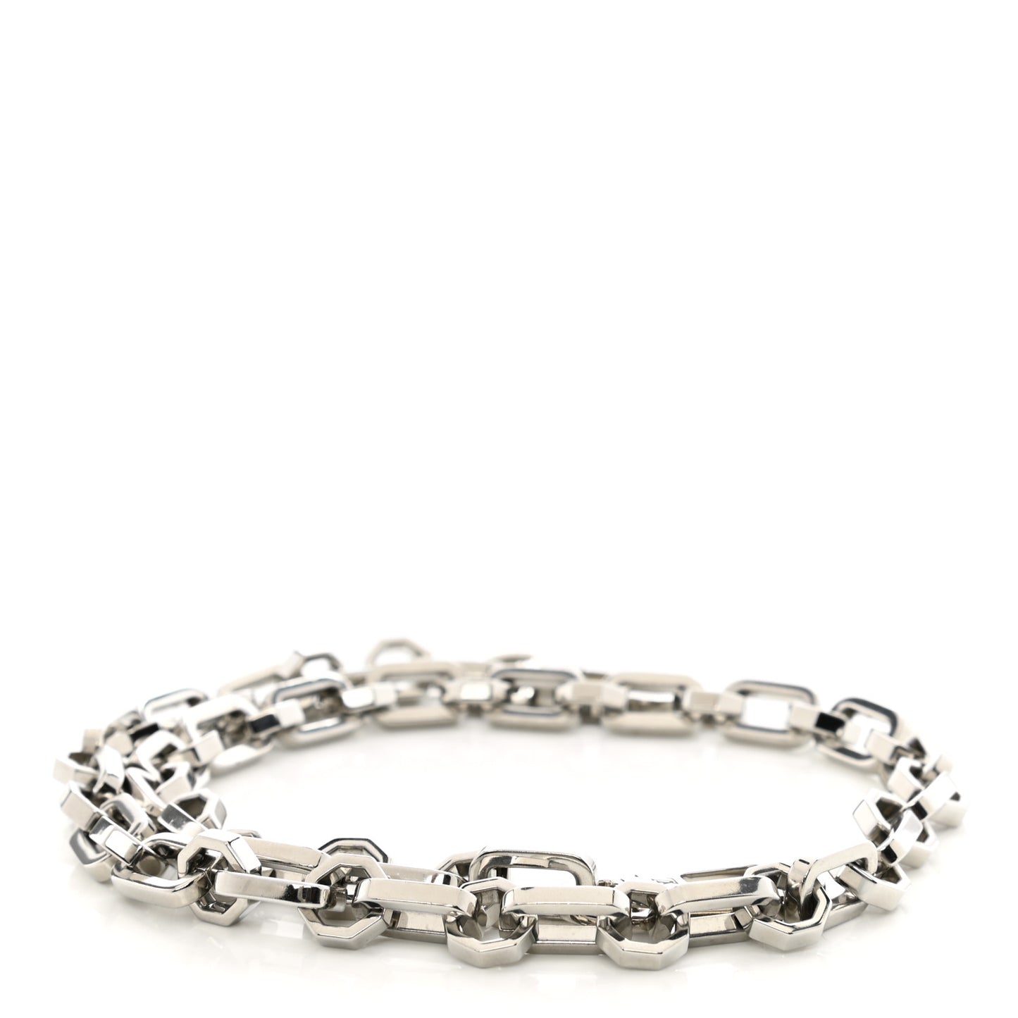 Metal Dauphine Chain Long Shoulder Strap Silver