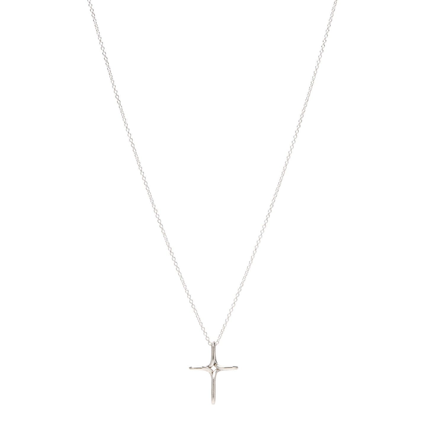 Sterling Silver Elsa Peretti Infinity Cross Pendant Necklace