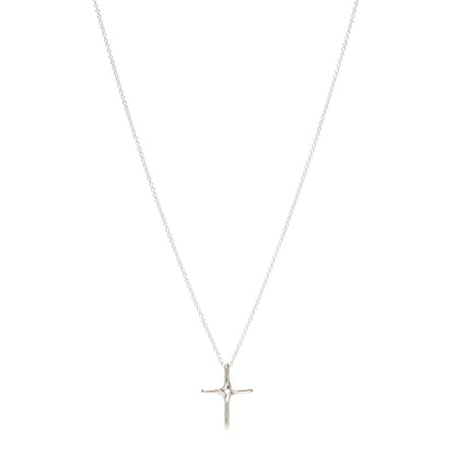 Tiffany Sterling Silver Elsa Peretti Infinity Cross Pendant Necklace 1 of 7