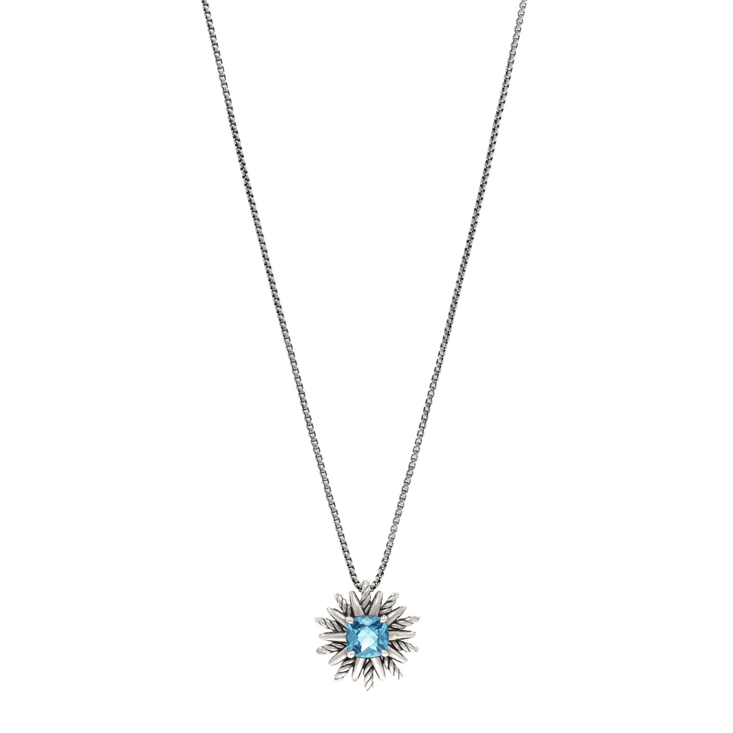 DAVID YURMAN Sterling Silver Blue Topaz Starburst Pendant Necklace