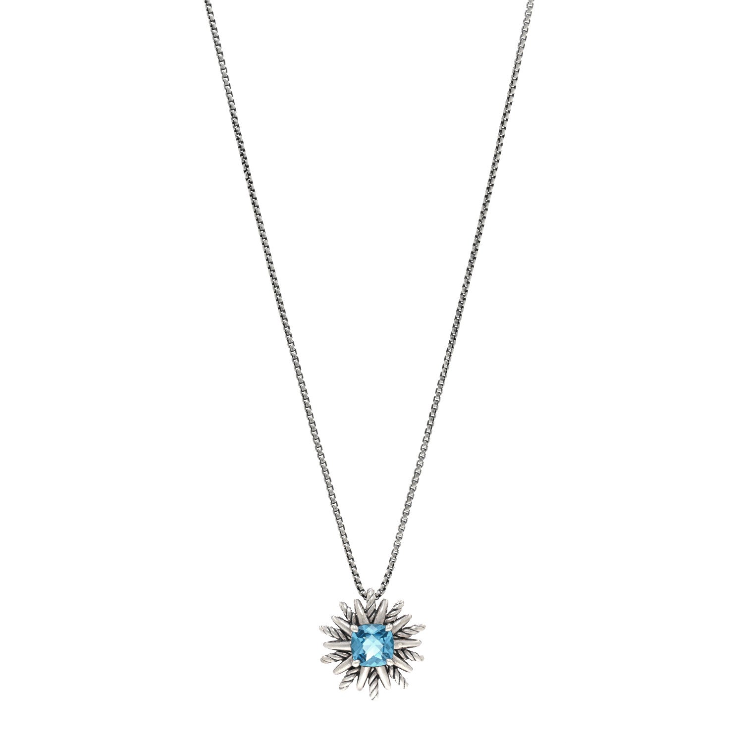 David Yurman DAVID YURMAN Sterling Silver Blue Topaz Starburst Pendant Necklace 1 of 4