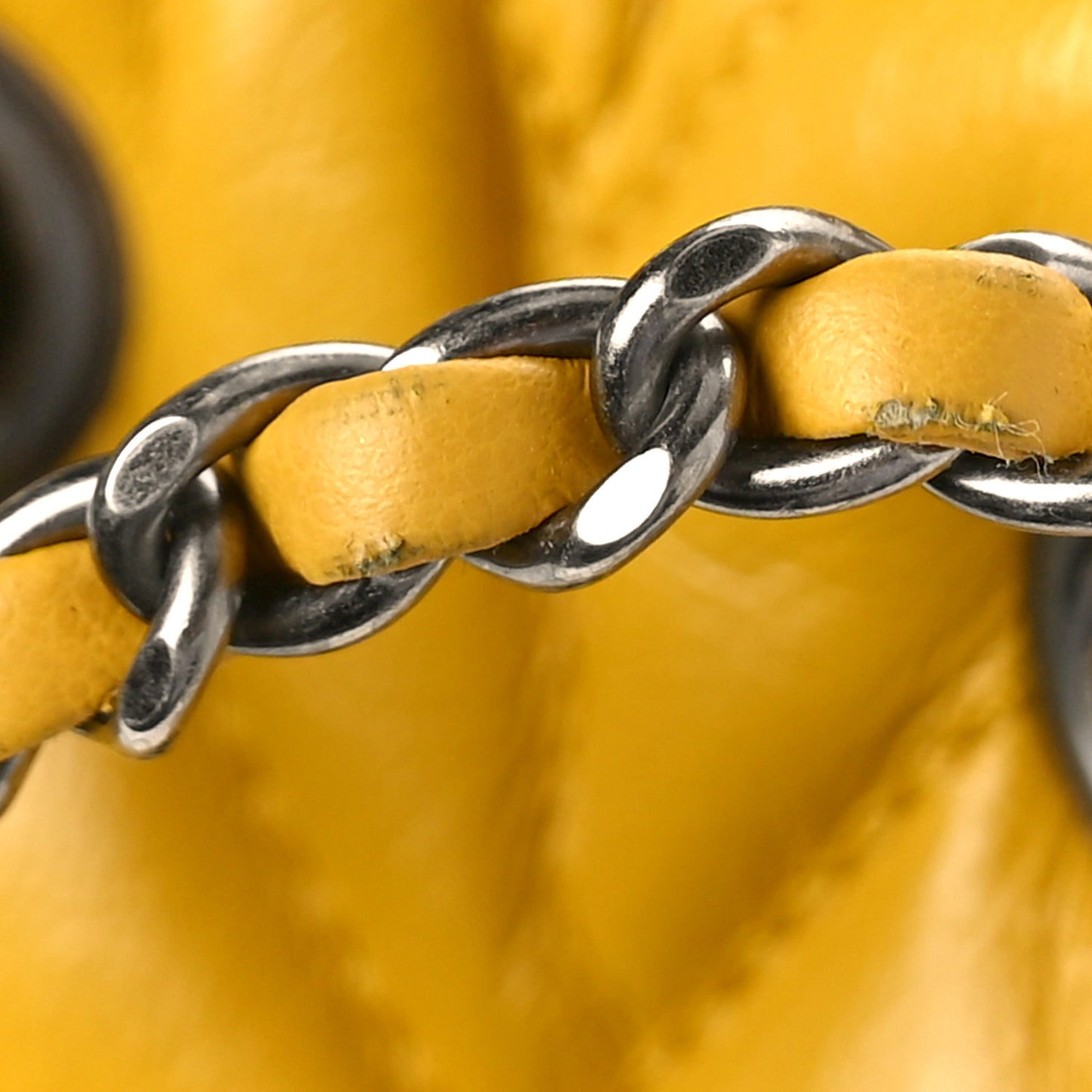 Aged Calfskin Chevron Quilted Small Gabrielle Backpack Yellow