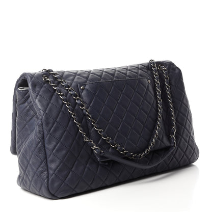 Chanel Calfskin Quilted XXL Travel Flap Bag Navy 3 of 10
