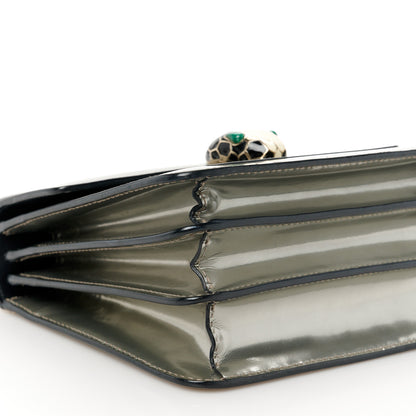 Bulgari Metallic Calfskin Serpenti Forever Top Handle Silver 9 of 10