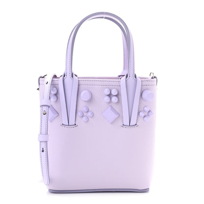 Christian Louboutin Calfskin Empire Spike Studded Mini North South Cabata Tote Lilac Smoke 1 of 10