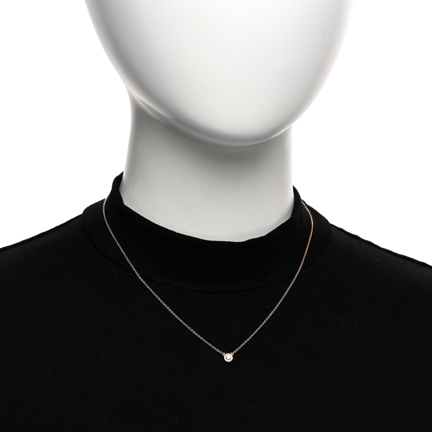 18K Rose Gold Diamond .14ct Elsa Peretti Diamonds by the Yard Pendant Necklace