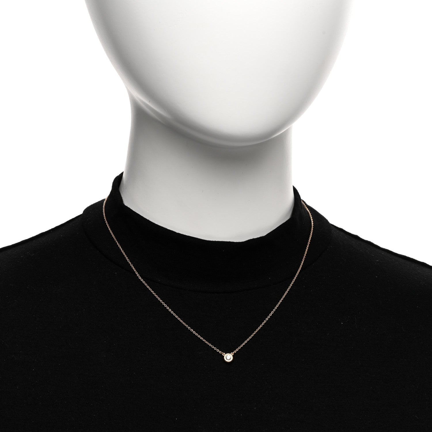 Tiffany 18K Rose Gold Diamond .14ct Elsa Peretti Diamonds by the Yard Pendant Necklace 2 of 5