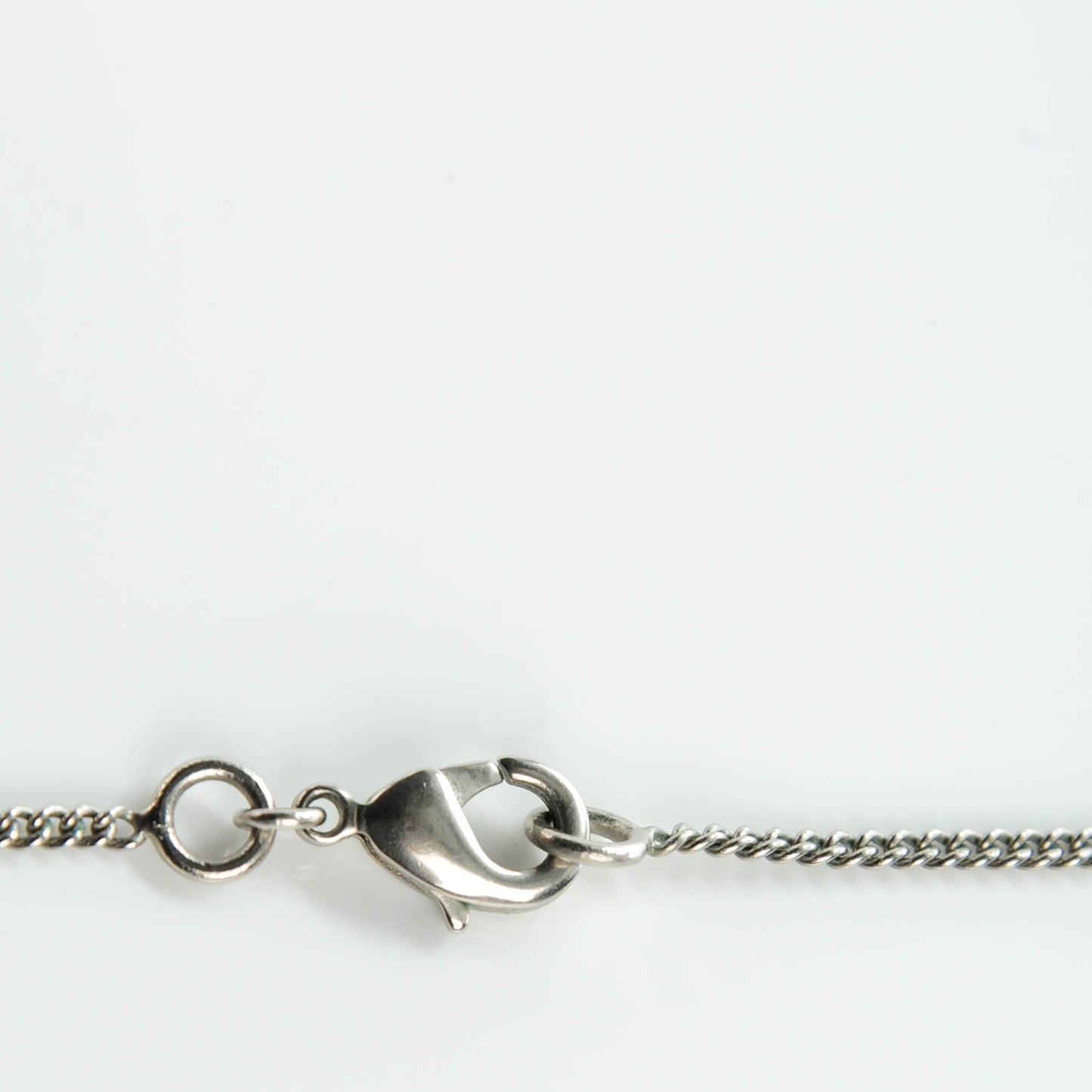 Crystal Heart Peace CC Charm Necklace Silver