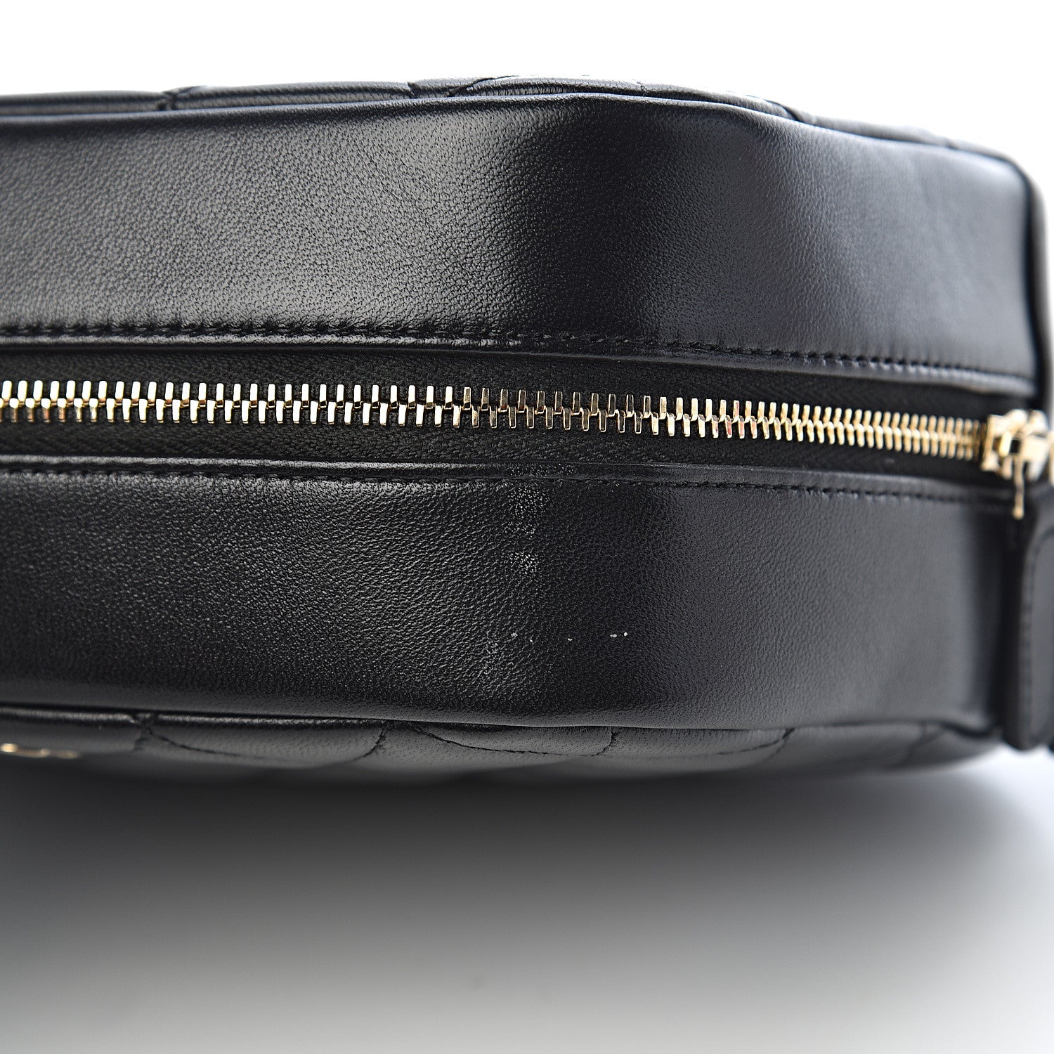 Chanel Lambskin Quilted Medium Curvy Pouch Cosmetic Case Black 7 of 10