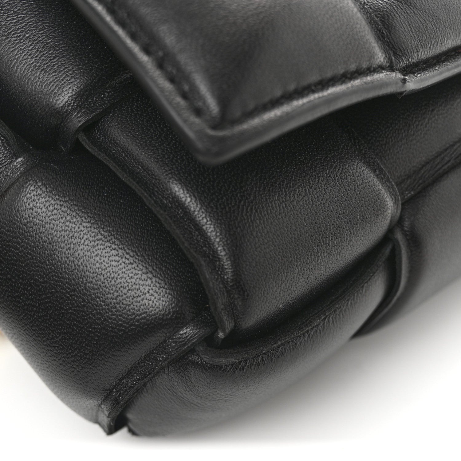 Bottega Veneta Lambskin Maxi Intreccio Padded Chain Cassette Crossbody Bag Black 11 of 12