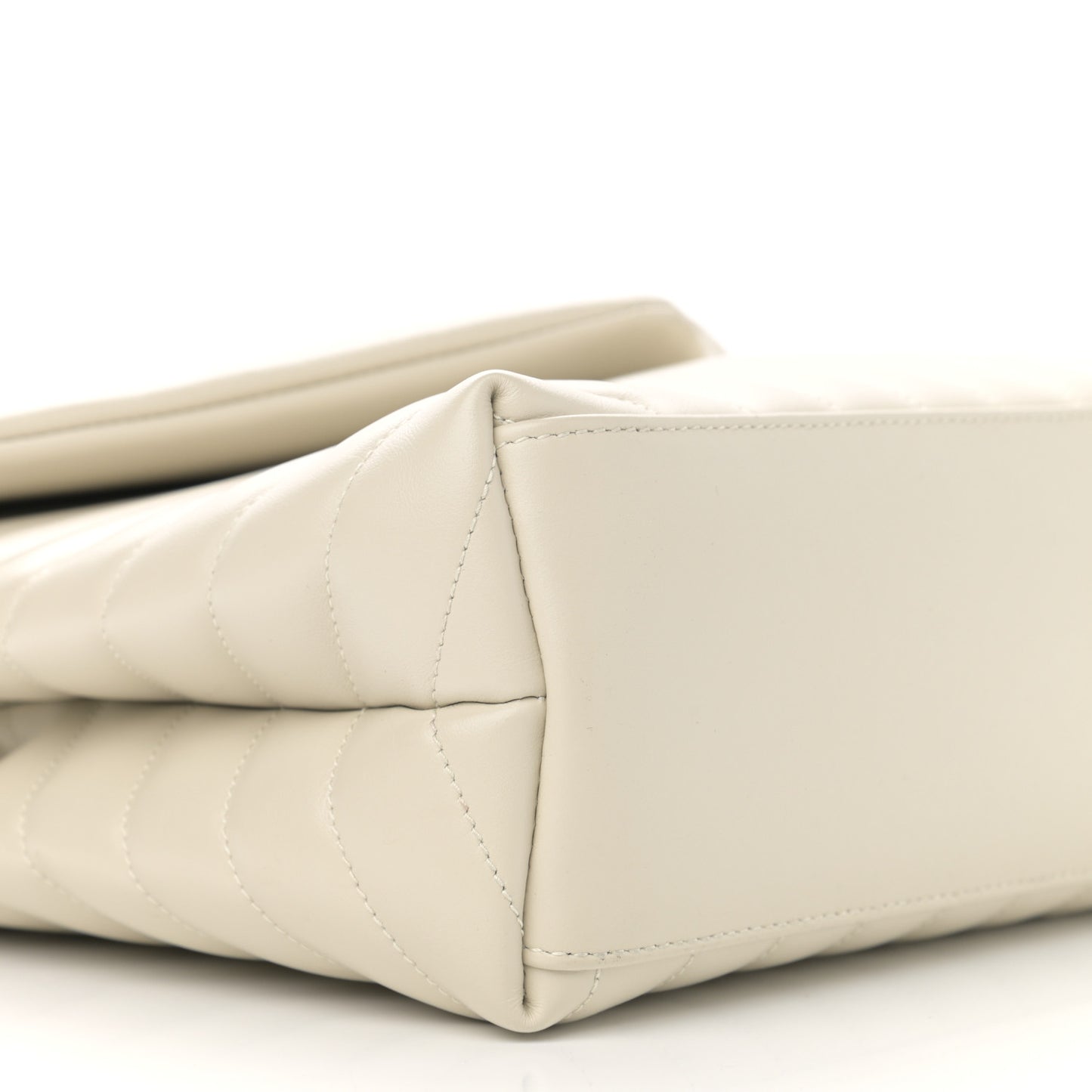 Calfskin Y Quilted Monogram Medium Loulou Chain Satchel Crema Soft