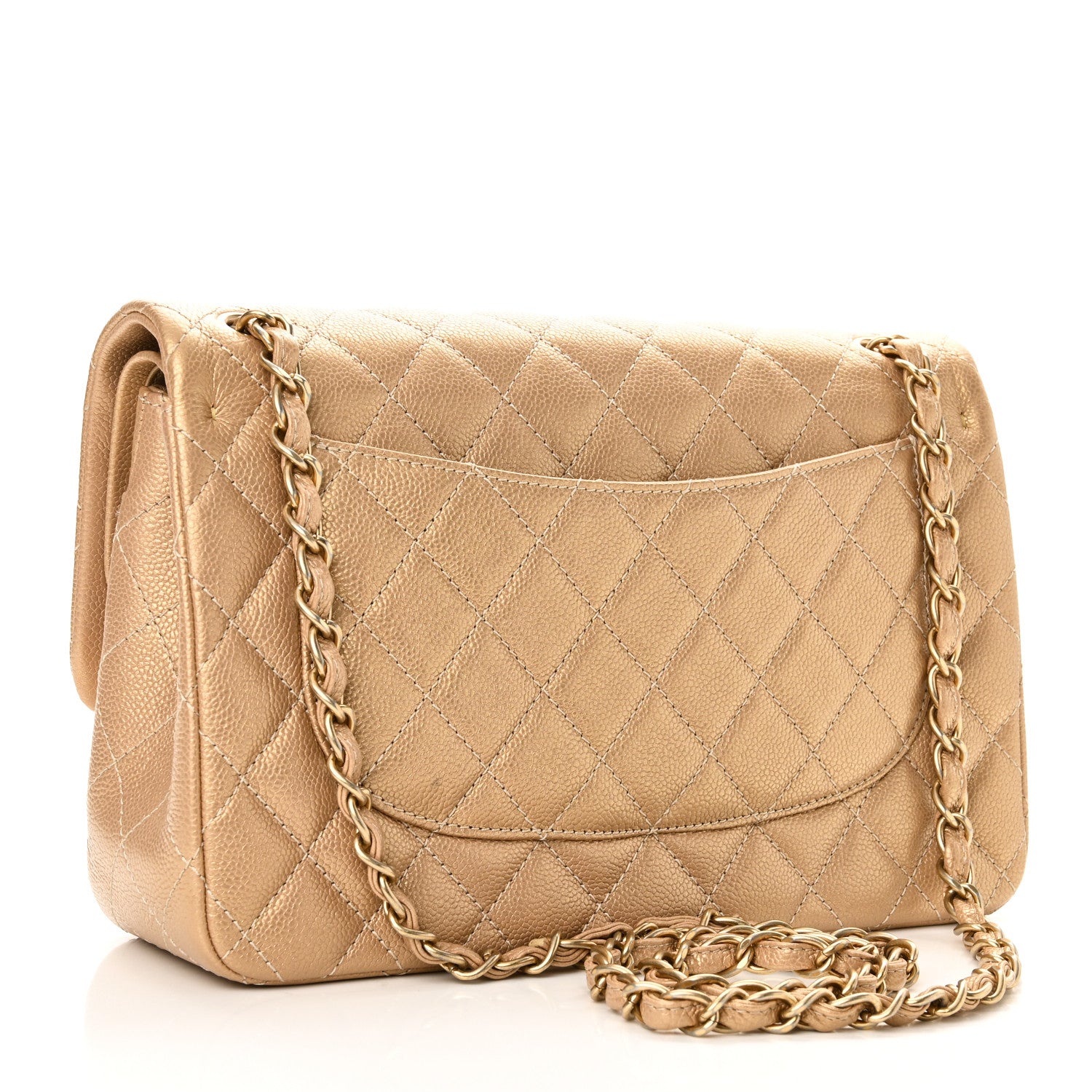 Chanel Pearly Caviar Quilted Jumbo Double Flap Gold 3 of 10