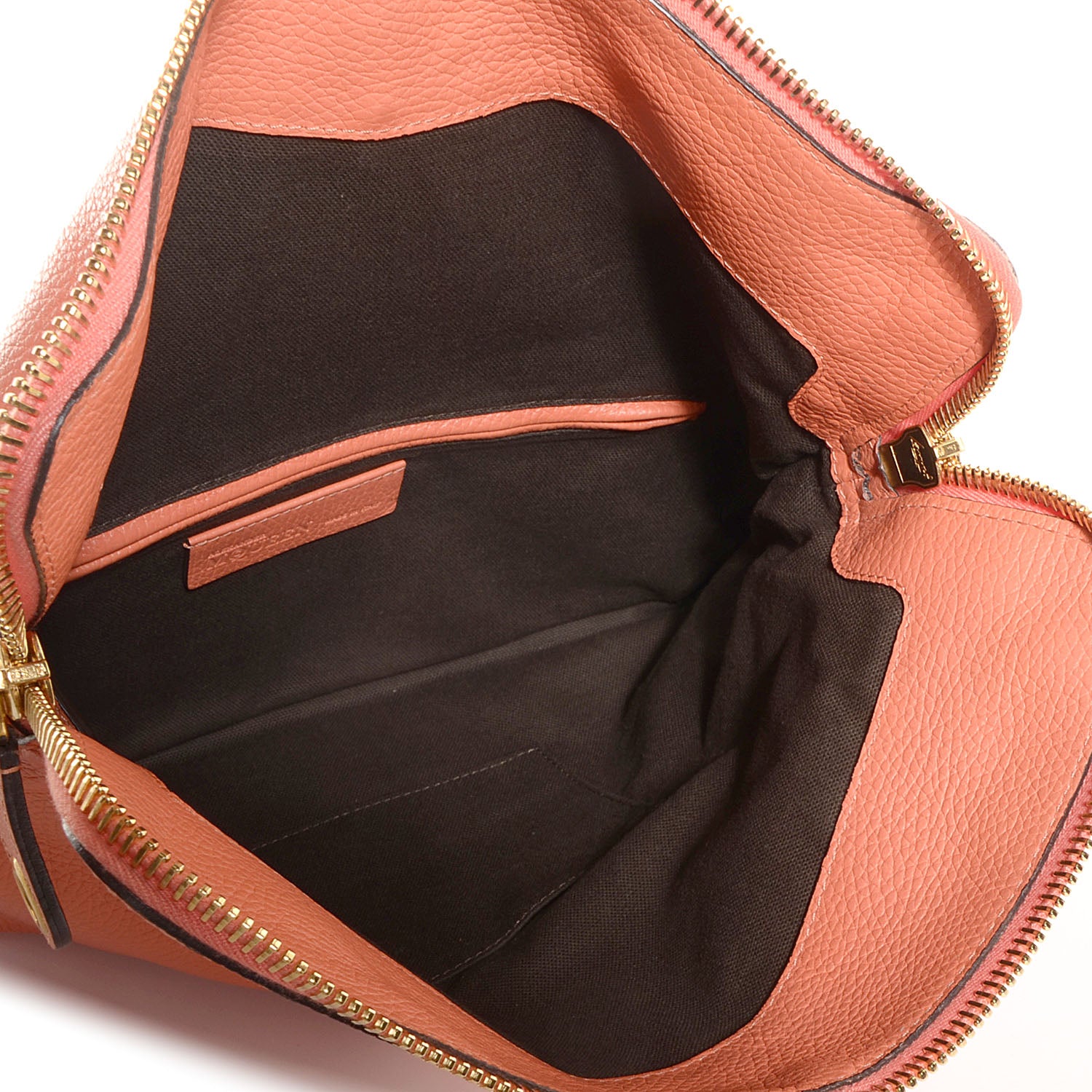 Alexander McQueen Grainy Calfskin Padlock Skull Clutch Coral 5 of 8