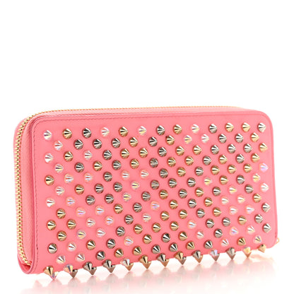 Christian Louboutin Calfskin Panettone Spiked Zip Around Wallet Pink 3 of 7