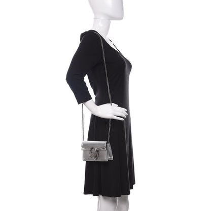 Gucci Metallic Calfskin Super Mini Dionysus Shoulder Bag Silver 2 of 8