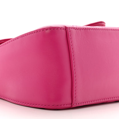Gucci Calfskin Matelasse Monochrome Mini GG Marmont Top Handle Shoulder Bag Classic Fuxia 9 of 13