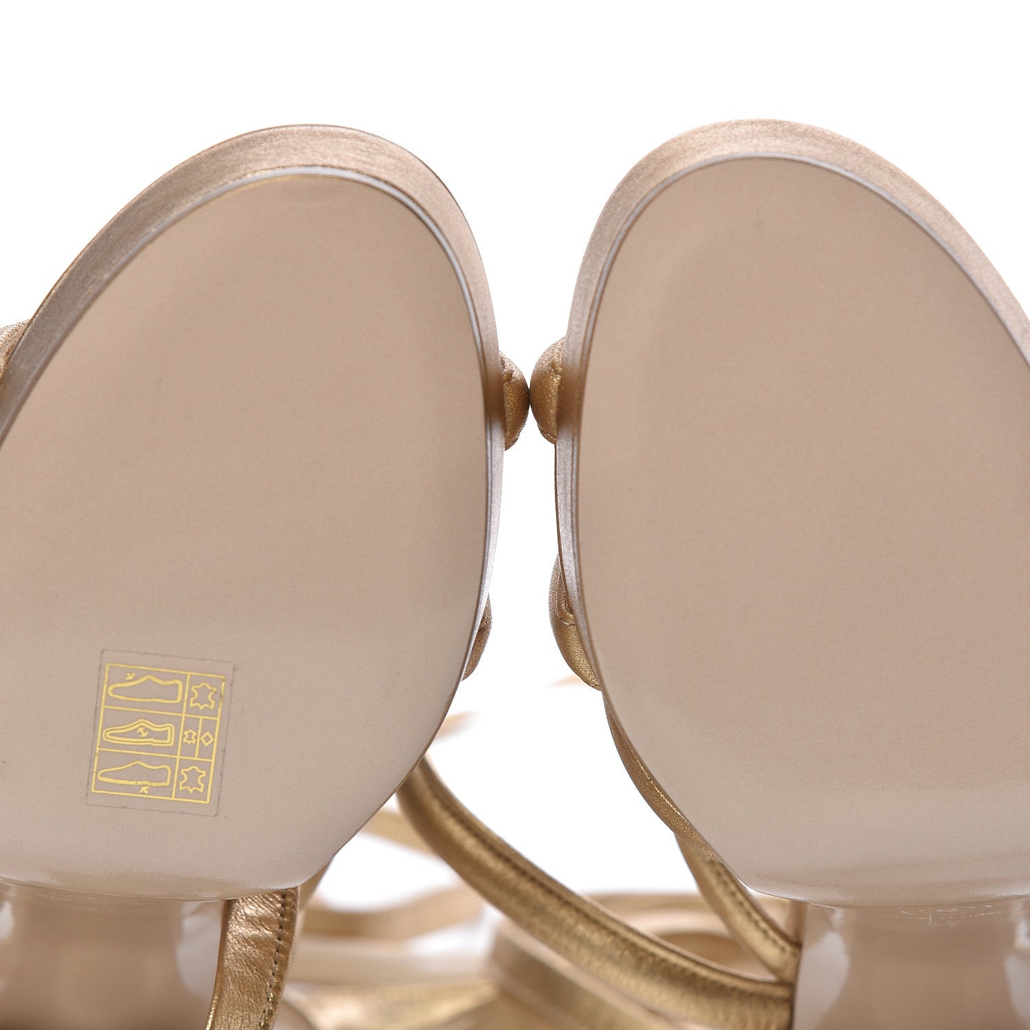 Chanel Laminated Lambskin Parthenon Platform Sandals 41 Gold 8 of 9