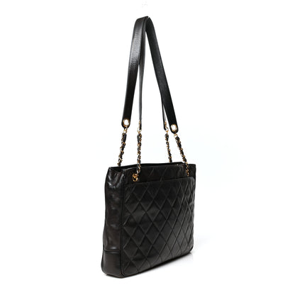 Chanel Lambskin Quilted Shopping Tote Black 3 of 11