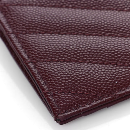 Saint Laurent Grain De Poudre Matelasse Chevron Monogram Fragments Zippered Card Case Rouge Legion 7 of 8