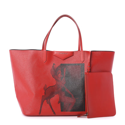 Givenchy Textured Coated Canvas Bambi Print Large Antigona Tote Red 1 of 9