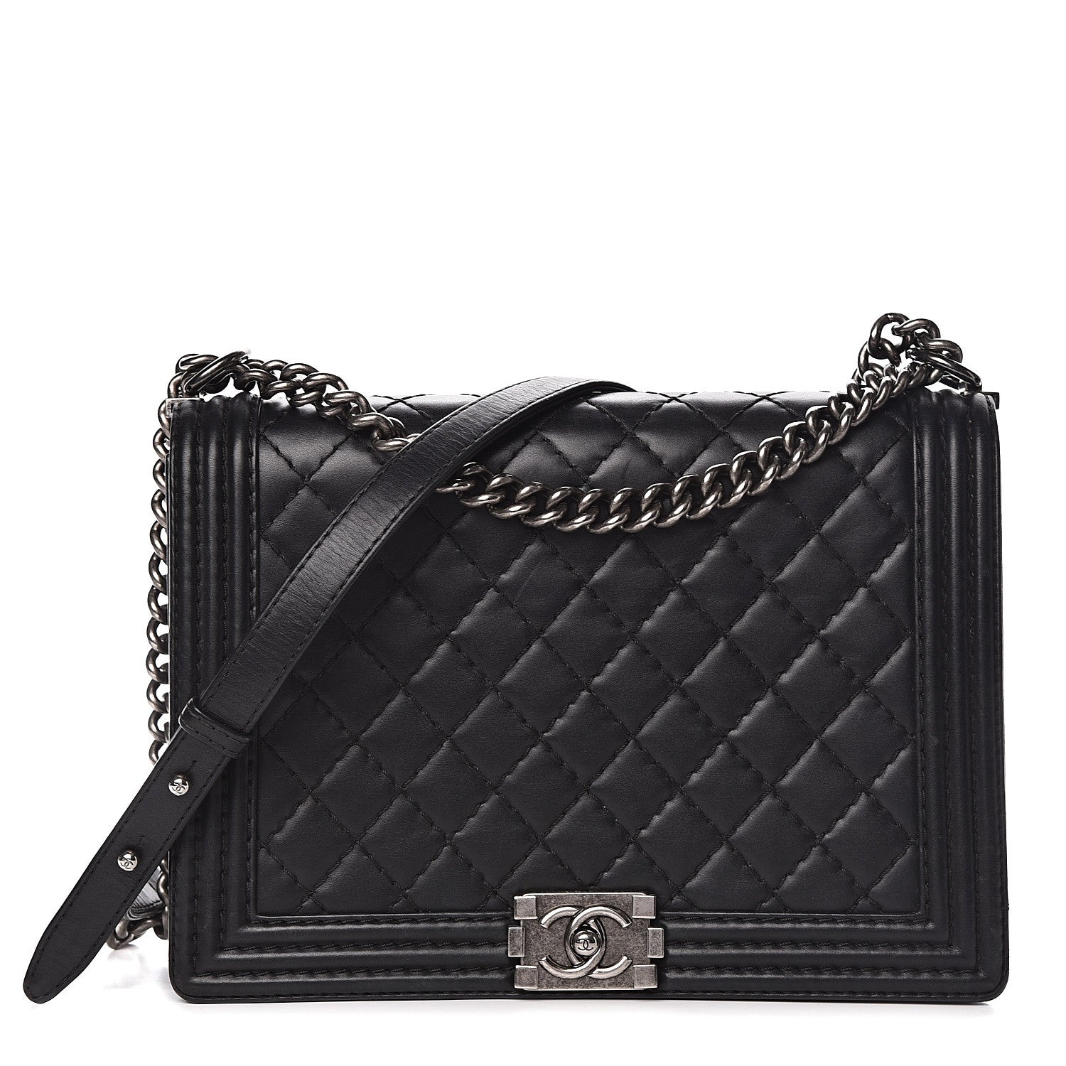 Chanel Calfskin Quilted Large Boy Flap Black 1 of 13