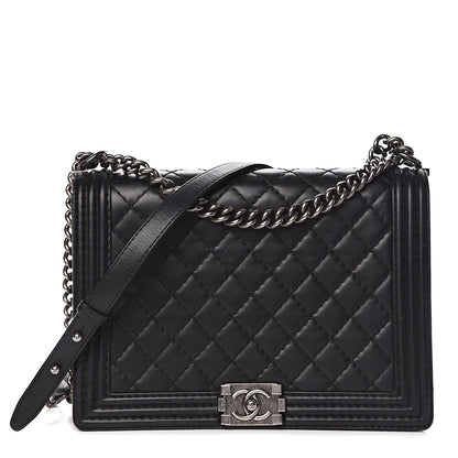 Chanel Calfskin Quilted Large Boy Flap Black 1 of 13