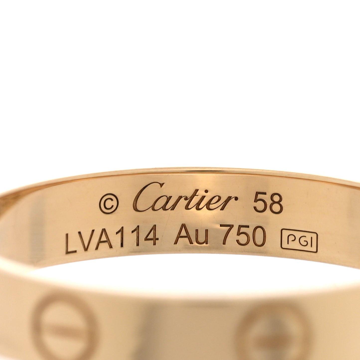 18K Yellow Gold 3.5mm LOVE Wedding Band Ring 58 8.5